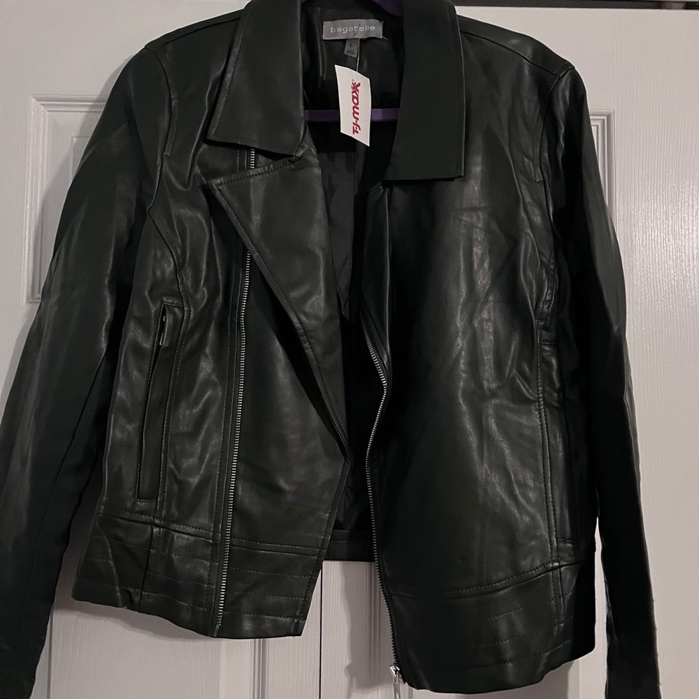 Dark Green Women’s Leather Jacket